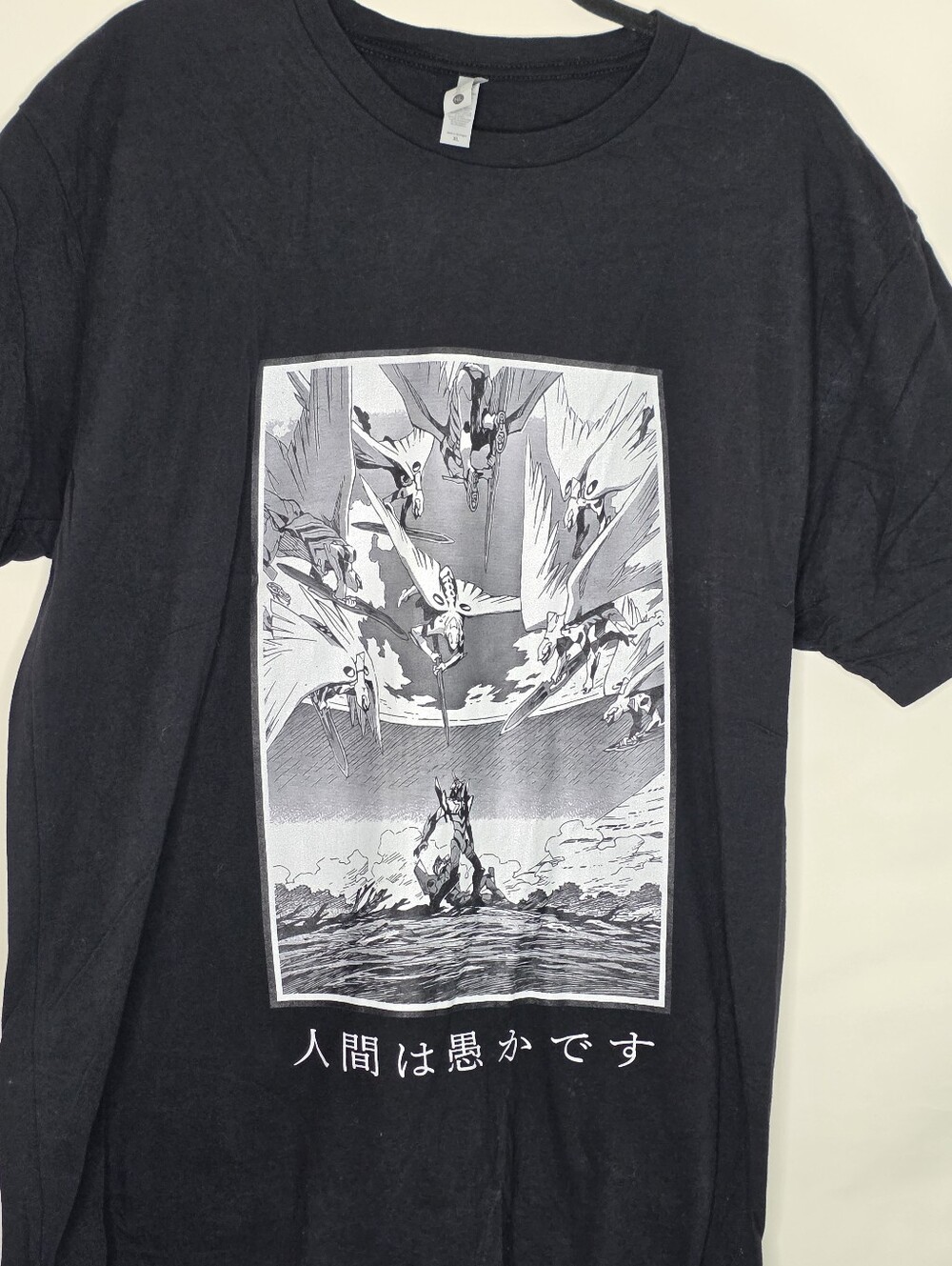 Neon‎ Genesis Evangelion Manga Design Tee Shirt Size XL Black Short Sleeve Anime - Picture 6 of 12
